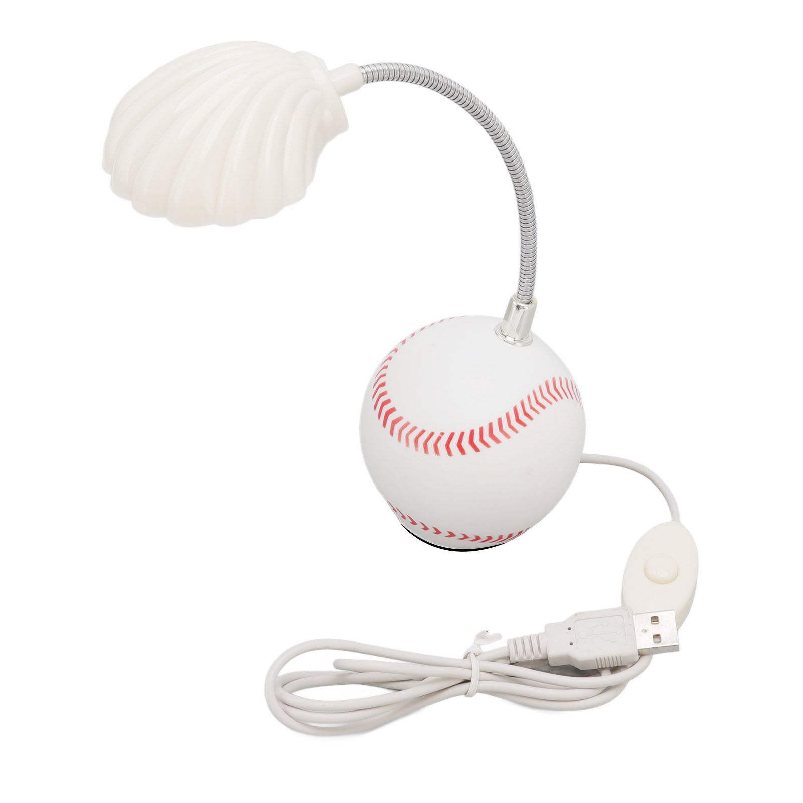 LED Table Lamp Baseball Base Seashell Shape Light Head Soft Light Portable USB Mini Desk Lamp for Home School Office - Image 1