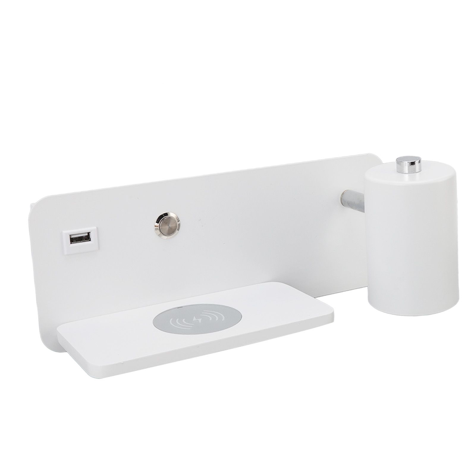 LED Wall Light USB Interface Wireless Charging LED Wall Lamp for Living Room Bedroom 85‑265V White Right - Image 2