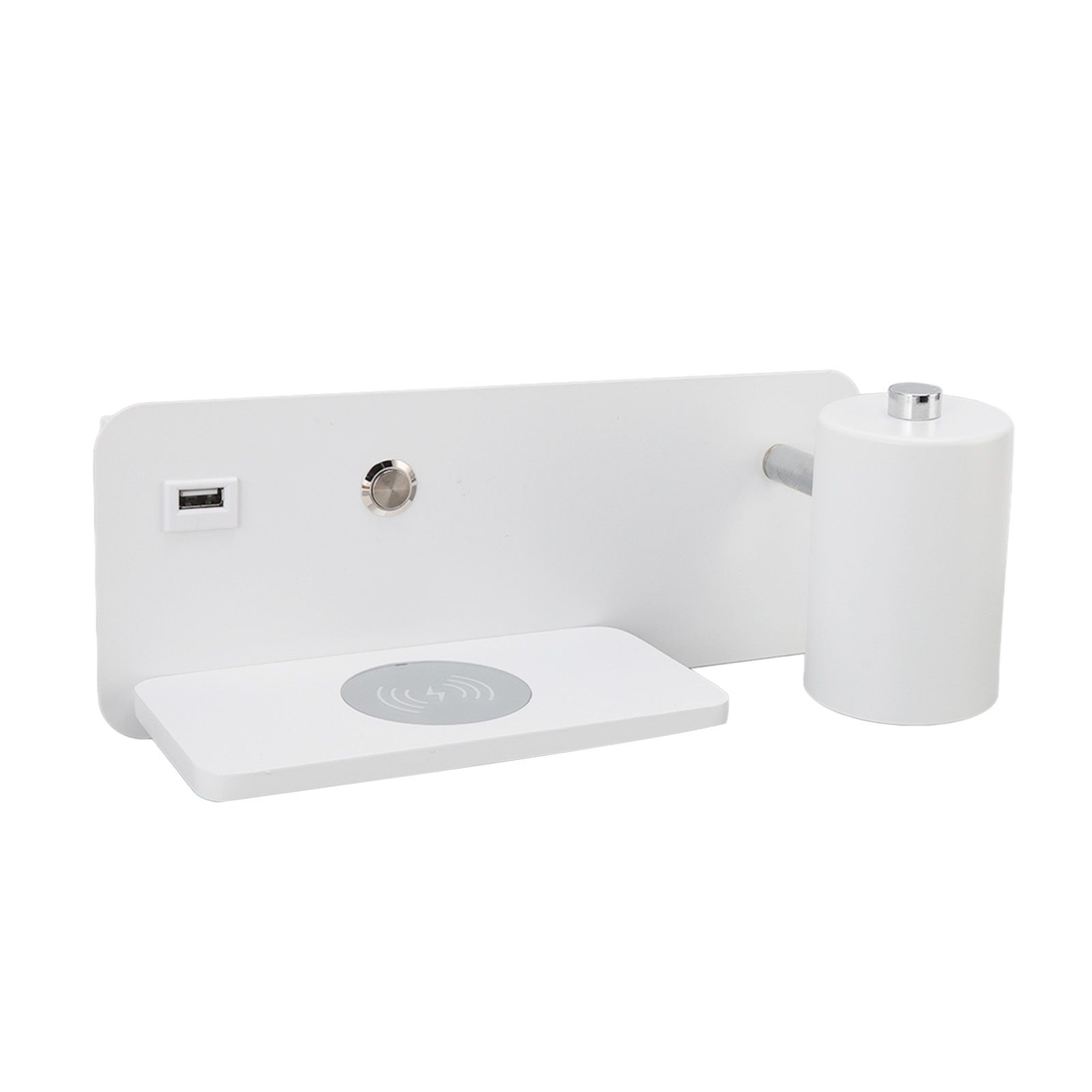 LED Wall Light USB Interface Wireless Charging LED Wall Lamp for Living Room Bedroom 85‑265V White Right - Image 3