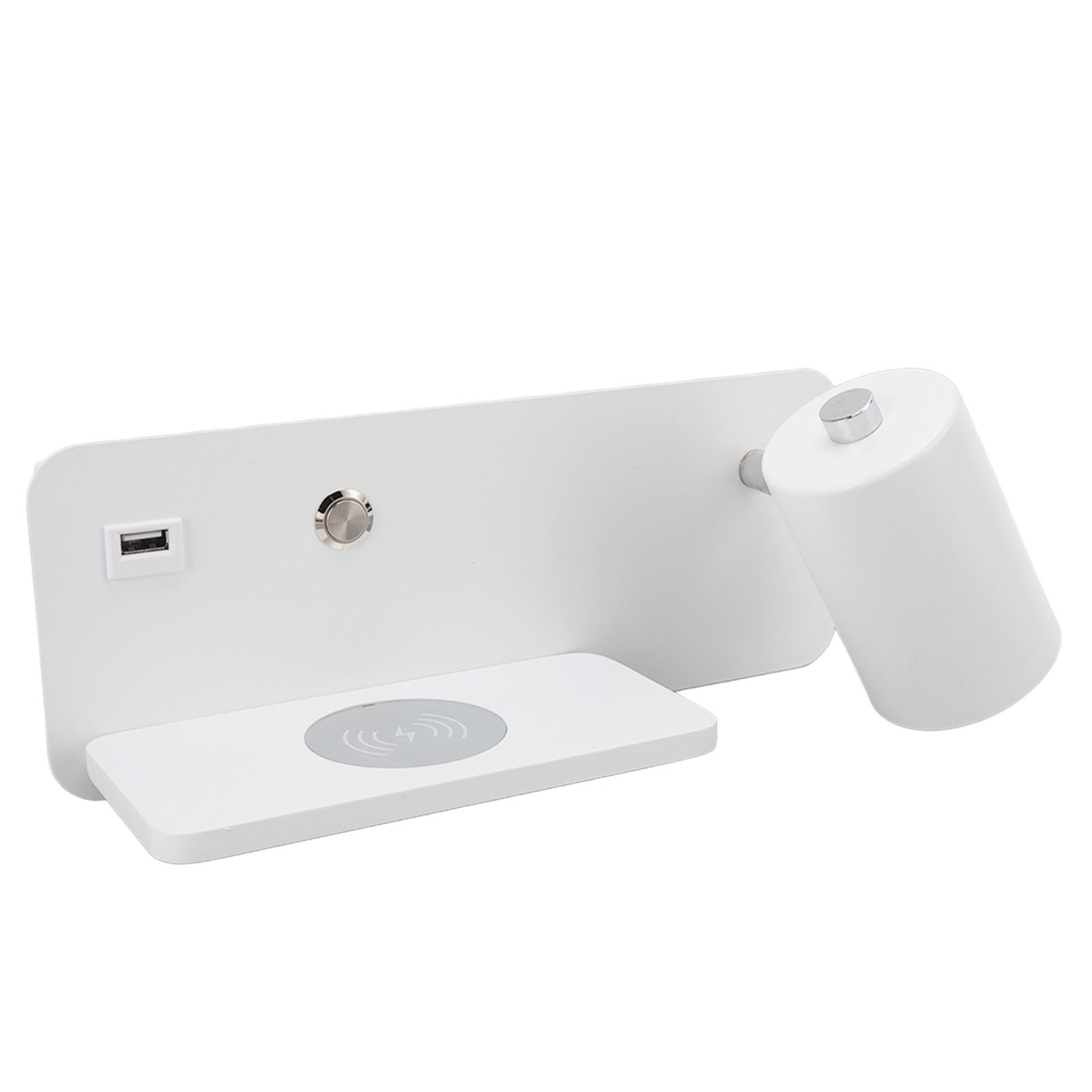 LED Wall Light USB Interface Wireless Charging LED Wall Lamp for Living Room Bedroom 85‑265V White Right - Image 4
