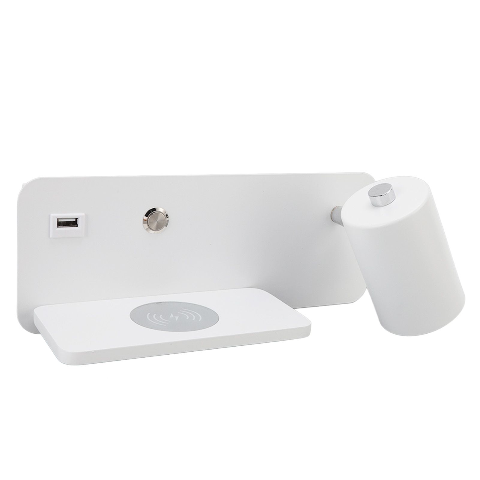 LED Wall Light USB Interface Wireless Charging LED Wall Lamp for Living Room Bedroom 85‑265V White Right - Image 5