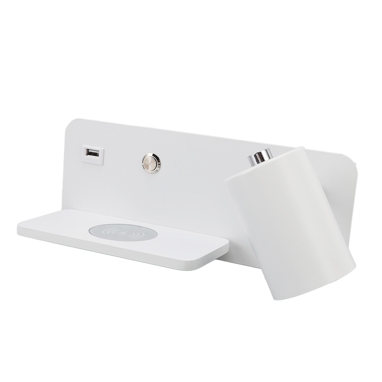 LED Wall Light USB Interface Wireless Charging LED Wall Lamp for Living Room Bedroom 85‑265V White Right - Image 8