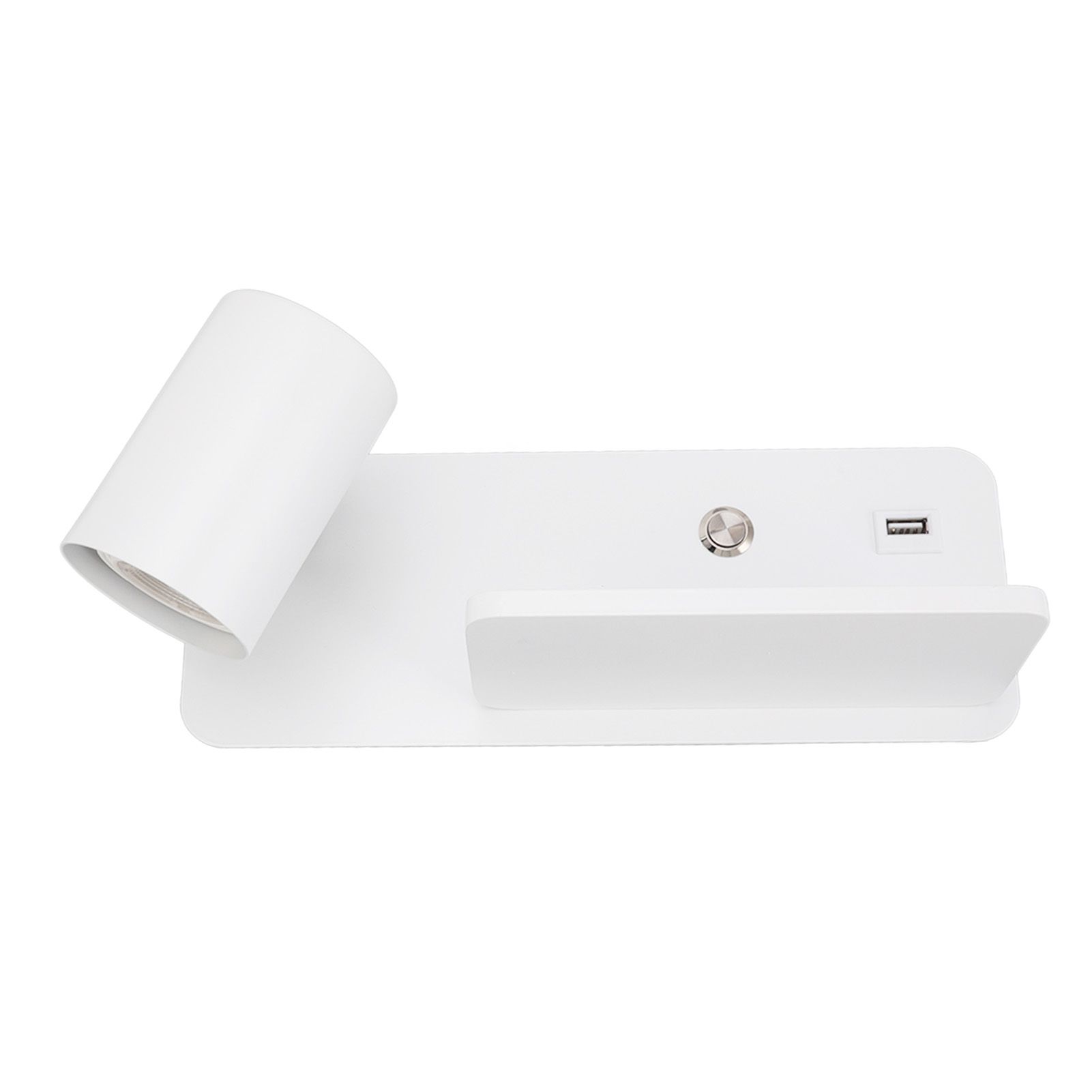 LED Wall Light USB Interface Wireless Charging LED Wall Lamp for Living Room Bedroom 85‑265V White Left - Image 2