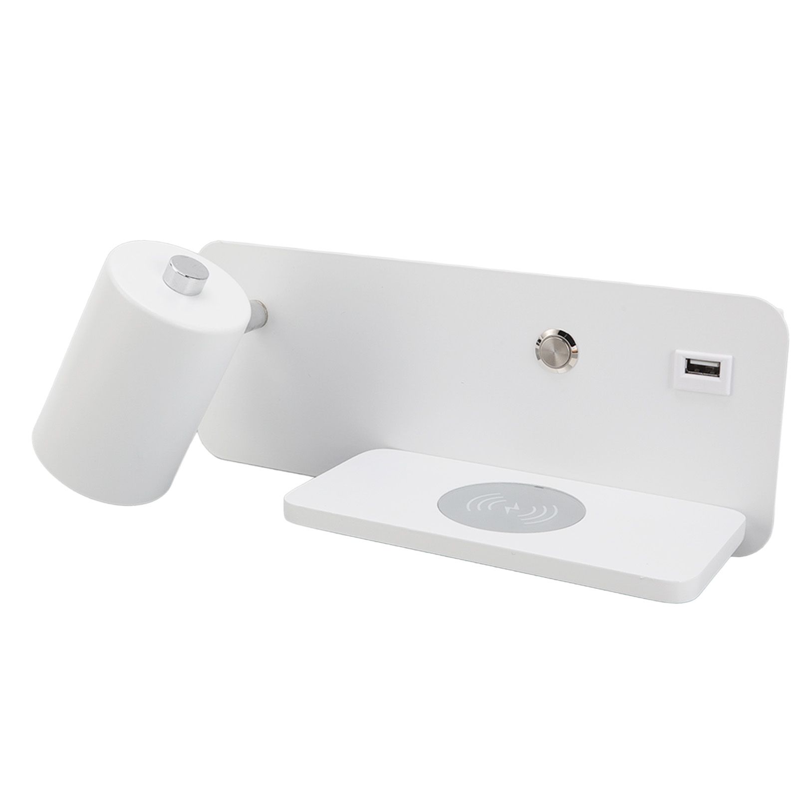 LED Wall Light USB Interface Wireless Charging LED Wall Lamp for Living Room Bedroom 85‑265V White Left - Image 3