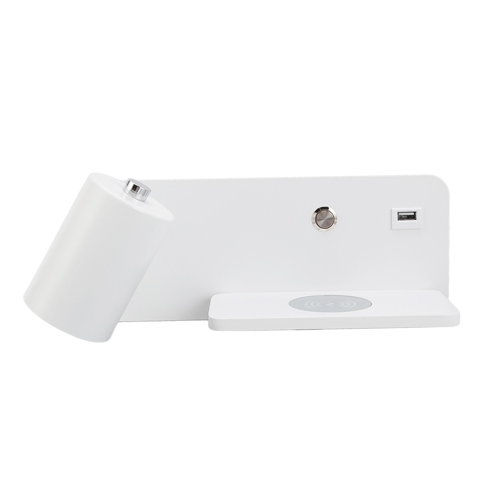 LED Wall Light USB Interface Wireless Charging LED Wall Lamp for Living Room Bedroom 85‑265V White Left - Image 6