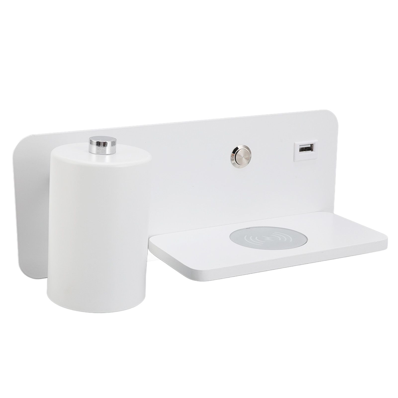 LED Wall Light USB Interface Wireless Charging LED Wall Lamp for Living Room Bedroom 85‑265V White Left - Image 7