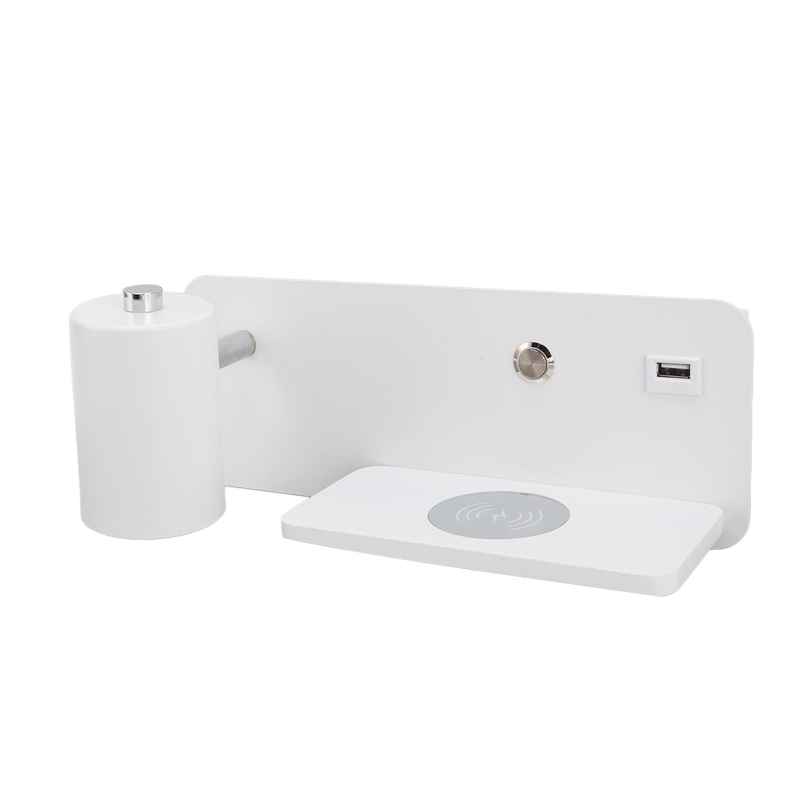 LED Wall Light USB Interface Wireless Charging LED Wall Lamp for Living Room Bedroom 85‑265V White Left - Image 8