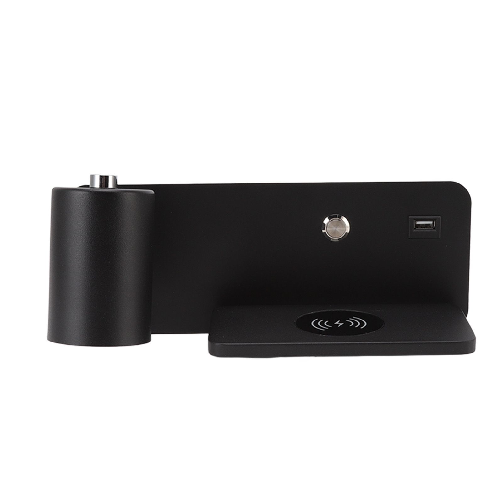 LED Wall Light USB Interface Wireless Charging LED Wall Lamp for Living Room Bedroom 85‑265V Black Left - Image 8