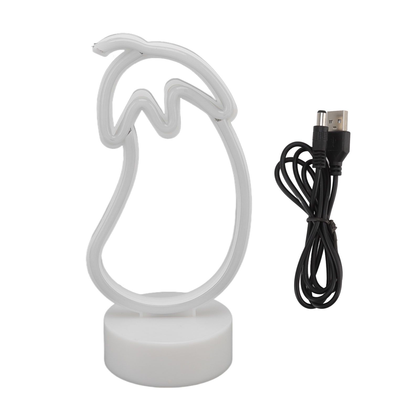 Eggplant Neon Sign USB Battery Powered LED Neon Sign Light for Home Neon Decoration - Image 1