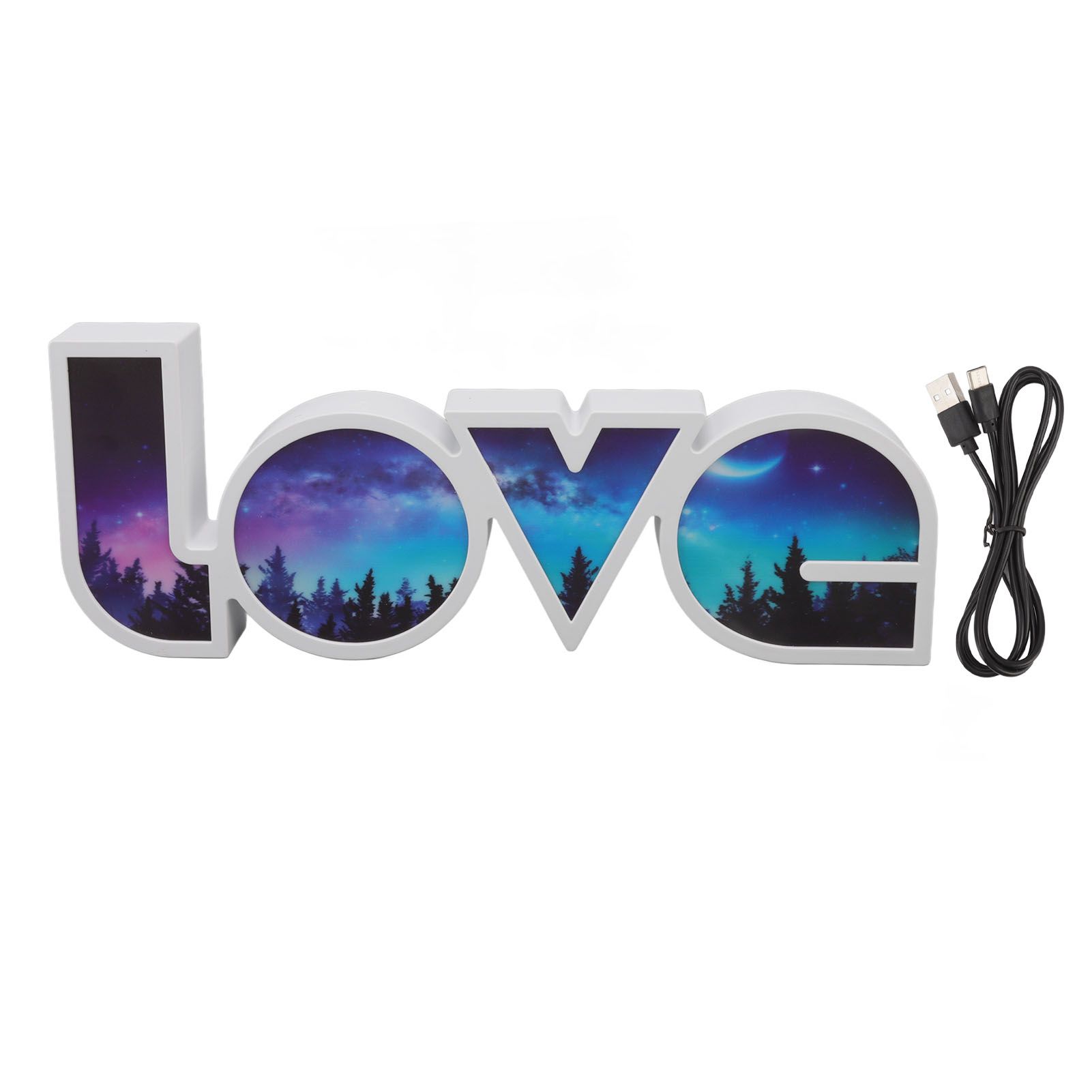 Love Letter Light LED USB and Battery Power Supply White Light Love Sign Decorations Light for Birthday Festival Forest - Image 1