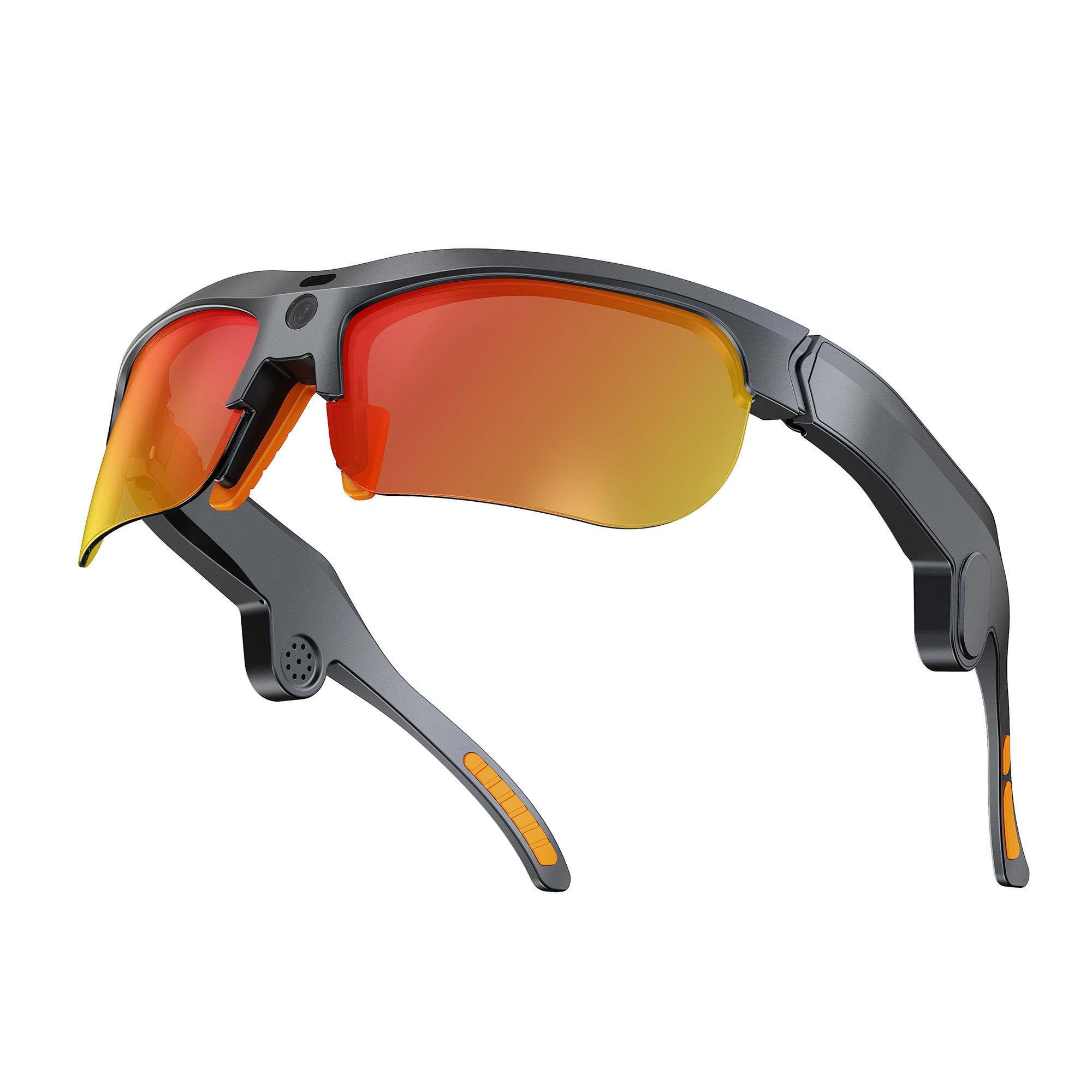 E08 Smart Bluetooth Cycling Sunglasses with Camera, UV400 Outdoor Sports Glasses，orange - Image 2