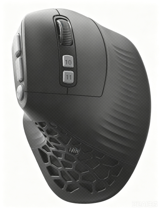 Solakaka E9PRO Tri‑Mode Vertical Ergonomic MMO Gaming Mouse, 10 Programmable Side Buttons, RGB Backlit Rechargeable Wireless Mouse,Black-Gray - Image 1