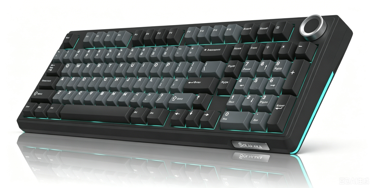 Solakaka Ki99pro 3‑Mode RGB Mechanical Keyboard,  Gray‑Blue - Image 2