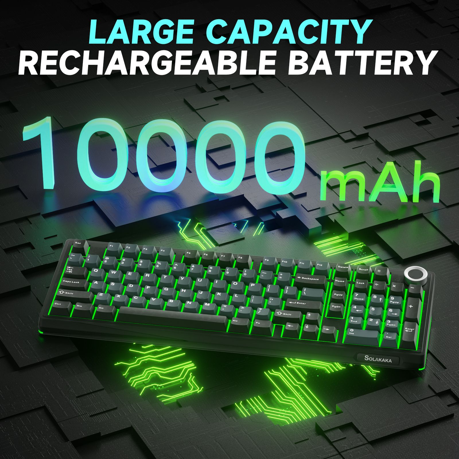 Solakaka Ki99pro 3‑Mode RGB Mechanical Keyboard,  Gray‑Blue - Image 8