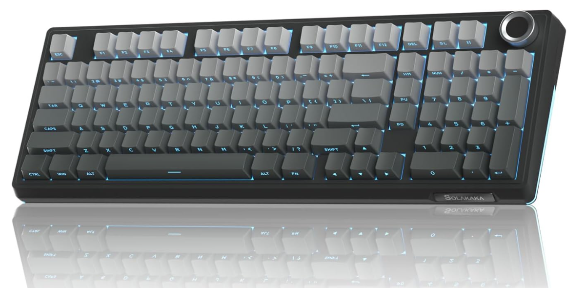 Solakaka Ki99pro 3‑Mode RGB Mechanical Keyboard,  Gradient-Gray - Image 1