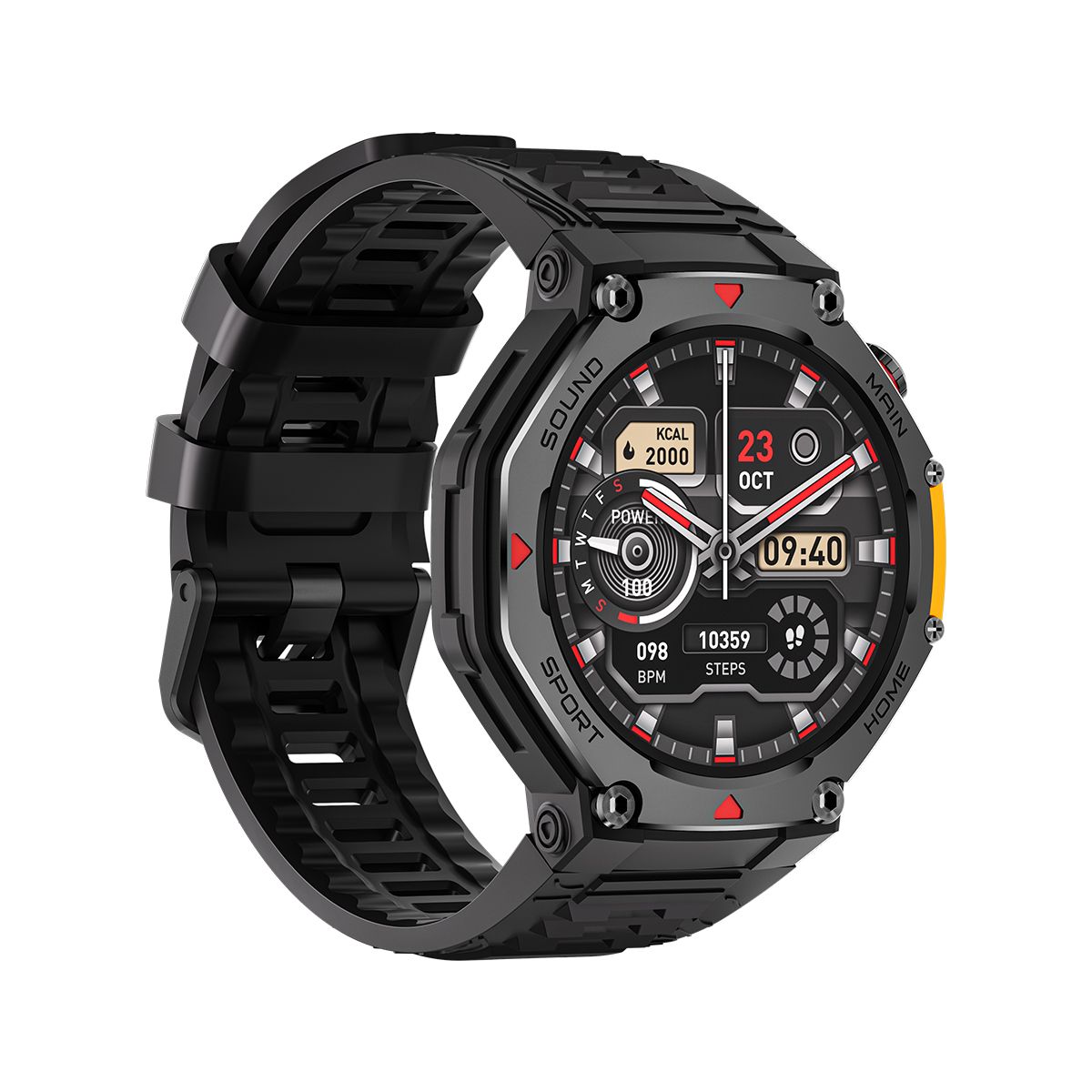 M-Rex4 Men Rugged GPS Smart Watch, 5ATM Waterproof Bluetooth Call Fitness Tracker Heart Rate Sleep Monitor，black - Image 3