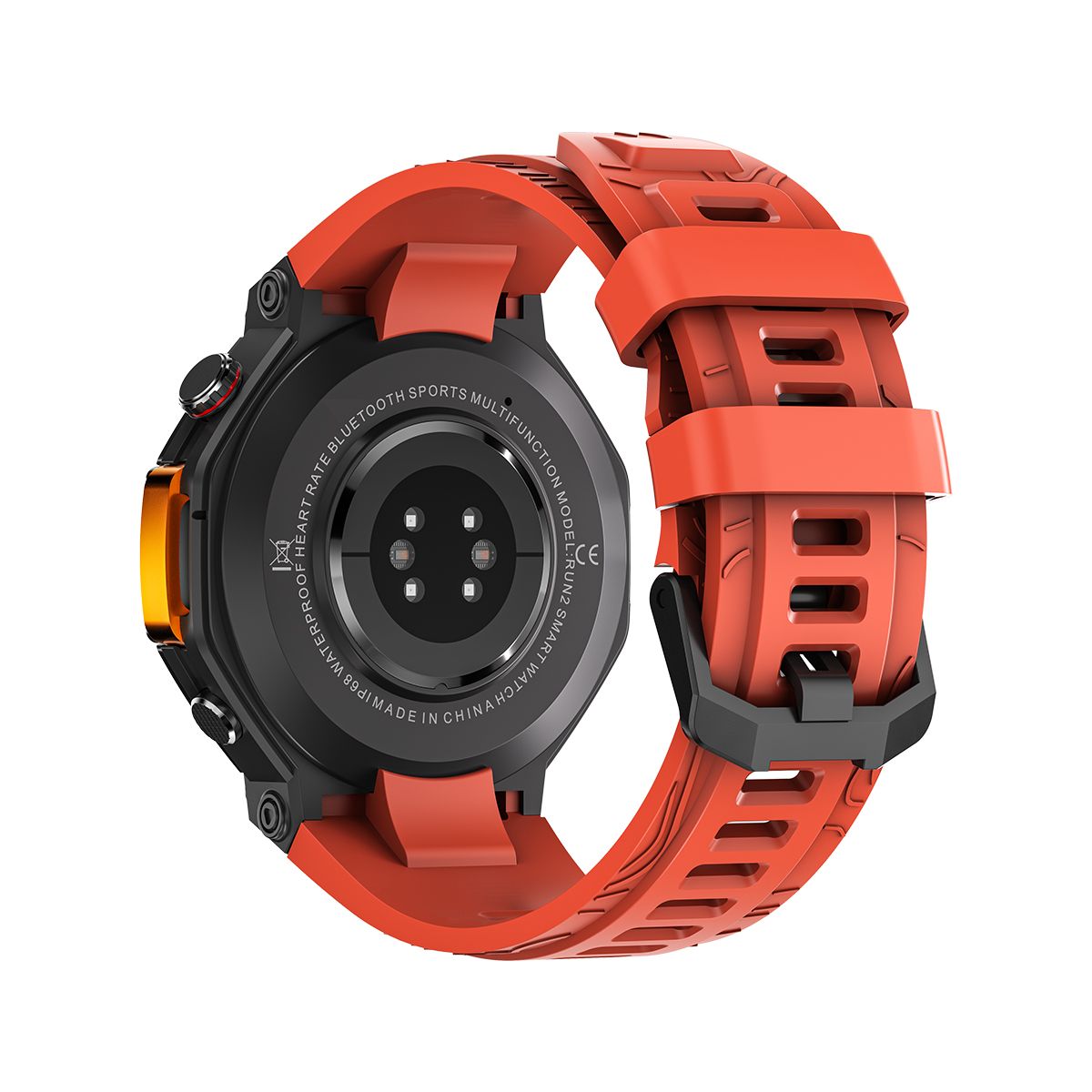 M-Rex4 Men Rugged GPS Smart Watch, 5ATM Waterproof Bluetooth Call Fitness Tracker Heart Rate Sleep Monitor，Orange Red - Image 4