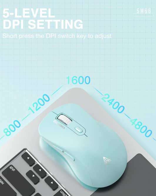 SM69 Dual Mode Wireless Gaming Mouse, Rechargeable RGB Ergonomic Mice with Adjustable DPI ,green - Image 2
