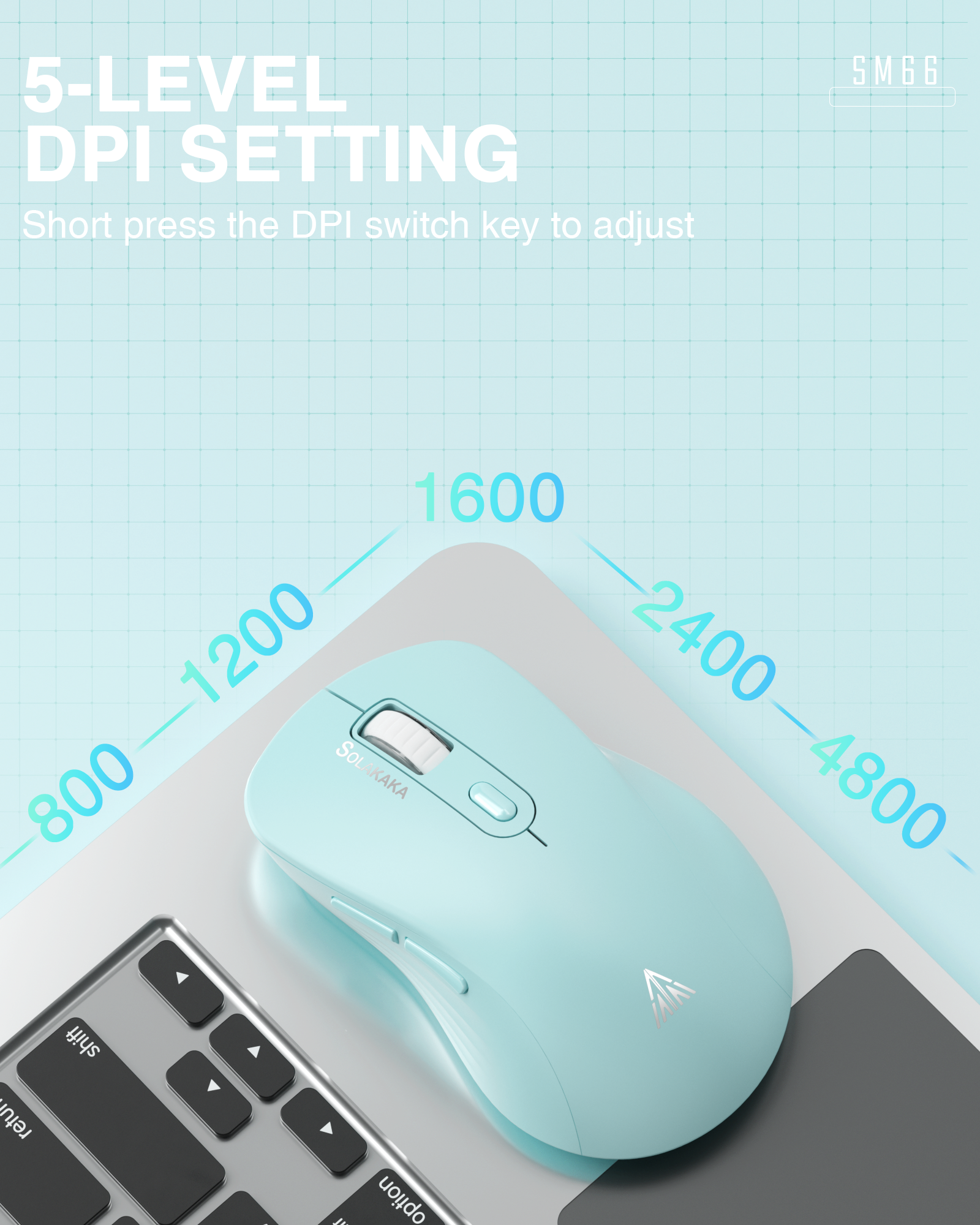 SM69 Dual Mode Wireless Gaming Mouse, Rechargeable RGB Ergonomic Mice with Adjustable DPI ,green - Image 4