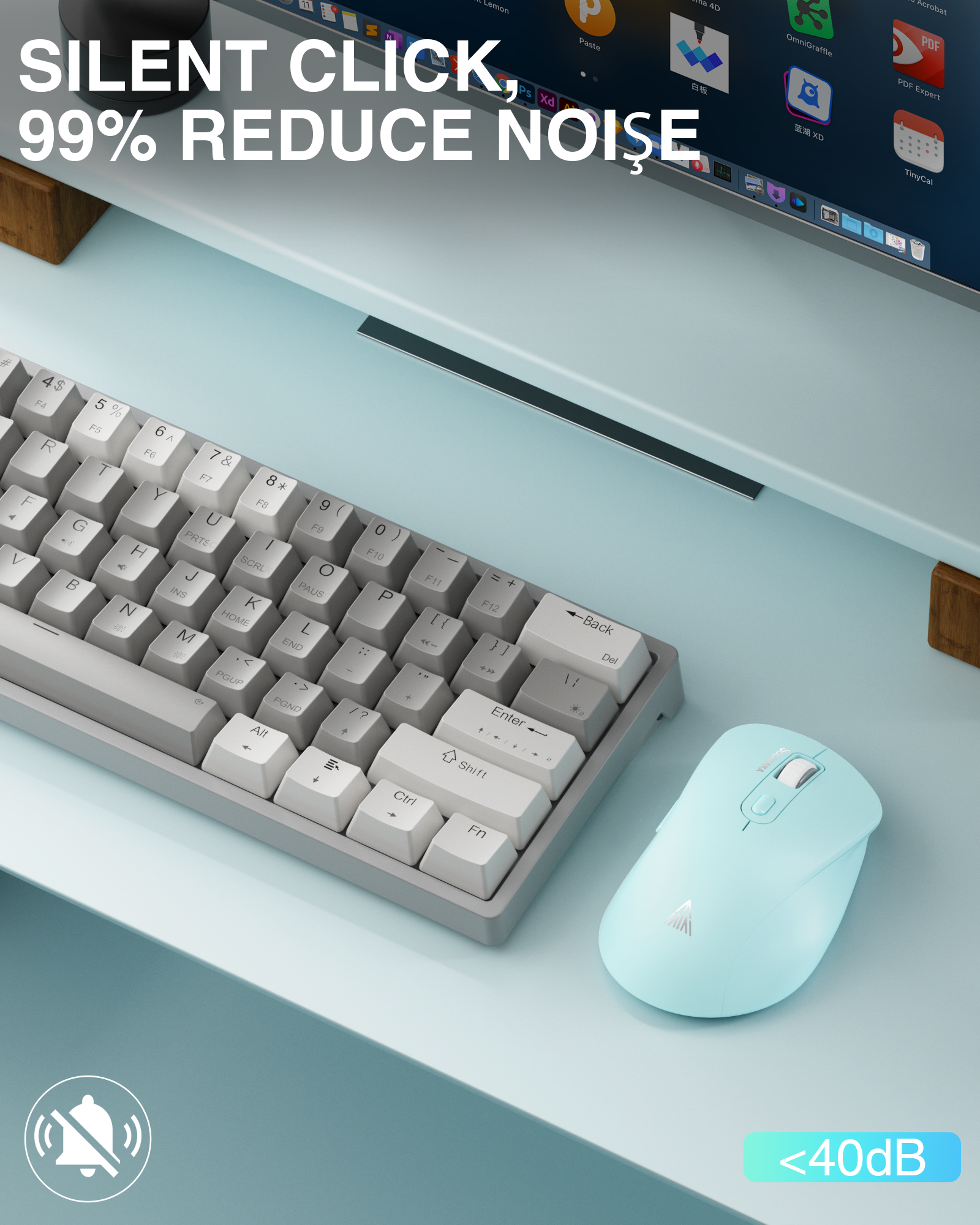 SM69 Dual Mode Wireless Gaming Mouse, Rechargeable RGB Ergonomic Mice with Adjustable DPI ,green - Image 6