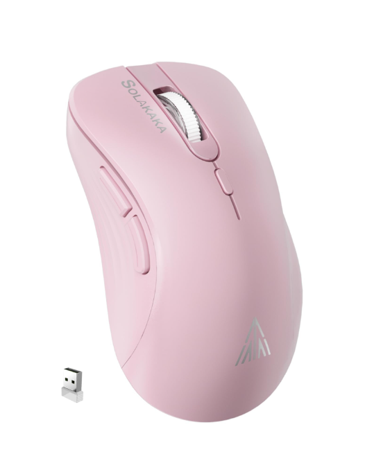 SM67 Dual Mode Wireless Gaming Mouse, Rechargeable RGB Ergonomic Mice with Adjustable DPI ,pink - Image 1