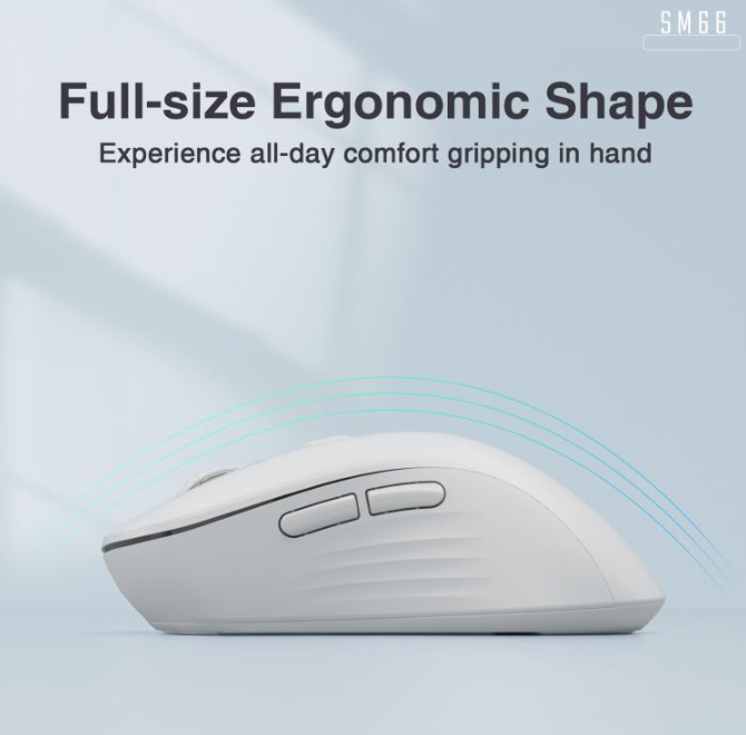 SM66 Dual Mode Wireless Gaming Mouse, Rechargeable RGB Ergonomic Mice with Adjustable DPI ,white - Image 3