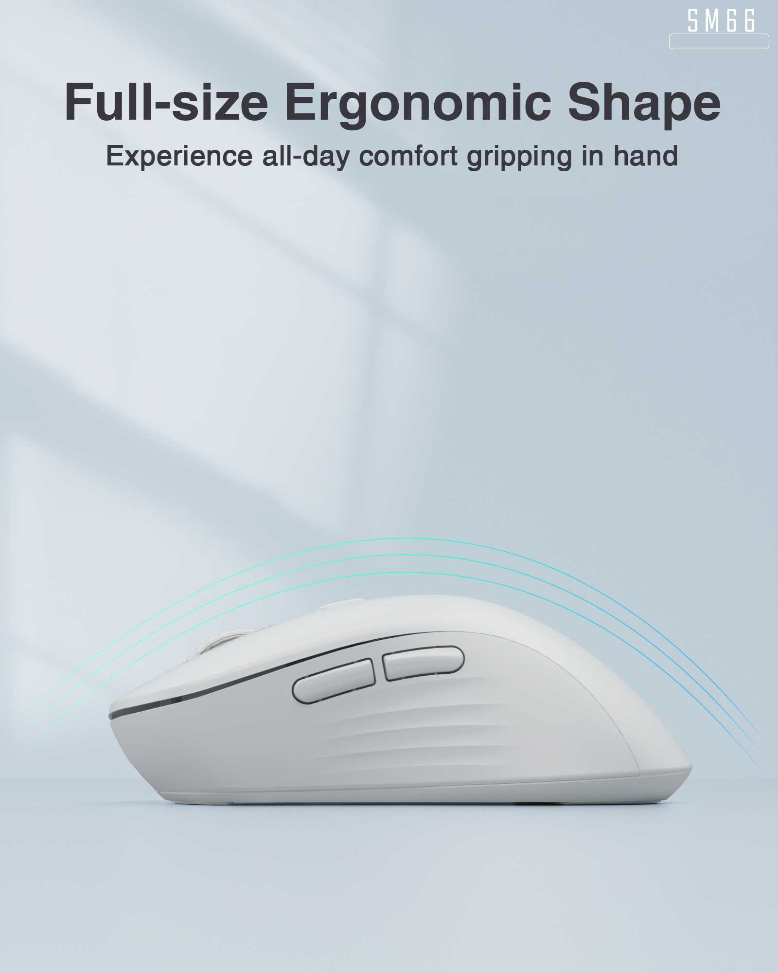 SM66 Dual Mode Wireless Gaming Mouse, Rechargeable RGB Ergonomic Mice with Adjustable DPI ,white - Image 8