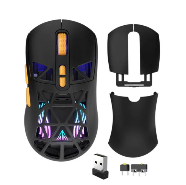 SM802 Tri‑Mode Gaming Mouse, Adjustable DPI, RGB Backlight, Ergonomic Wireless Mouse,black - Image 3