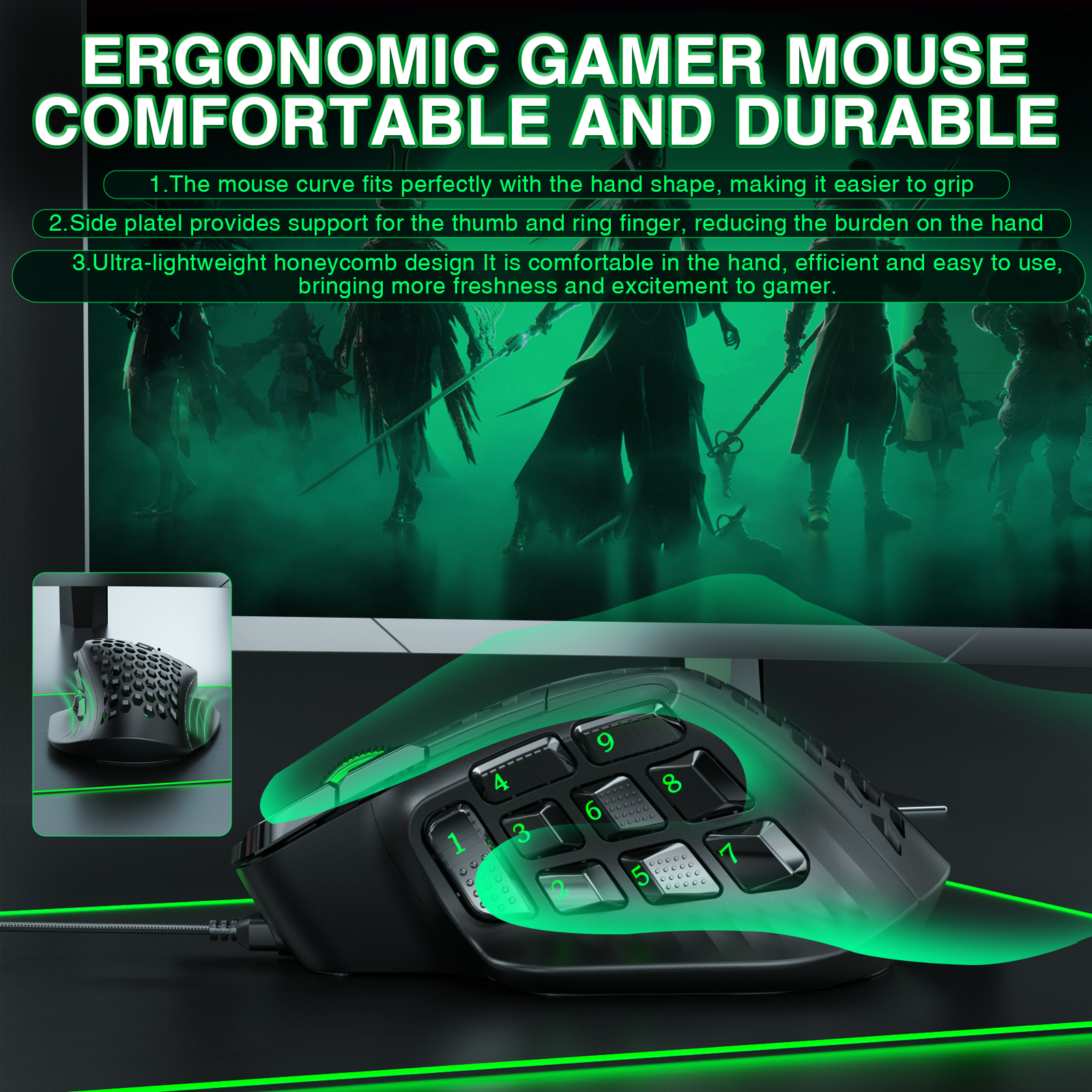 SOLAKAKA SM809 Wired MMO Gaming Mouse - Image 6