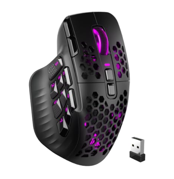 SM809pro Tri-Mode MM0 Wireless Gaming Mouse, Adjustable DPI RGB Backlight,black - Image 1
