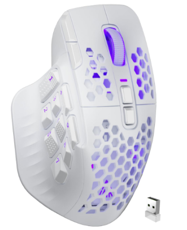 SM809pro Tri-Mode MM0 Wireless Gaming Mouse, Adjustable DPI RGB Backlight,white - Image 1
