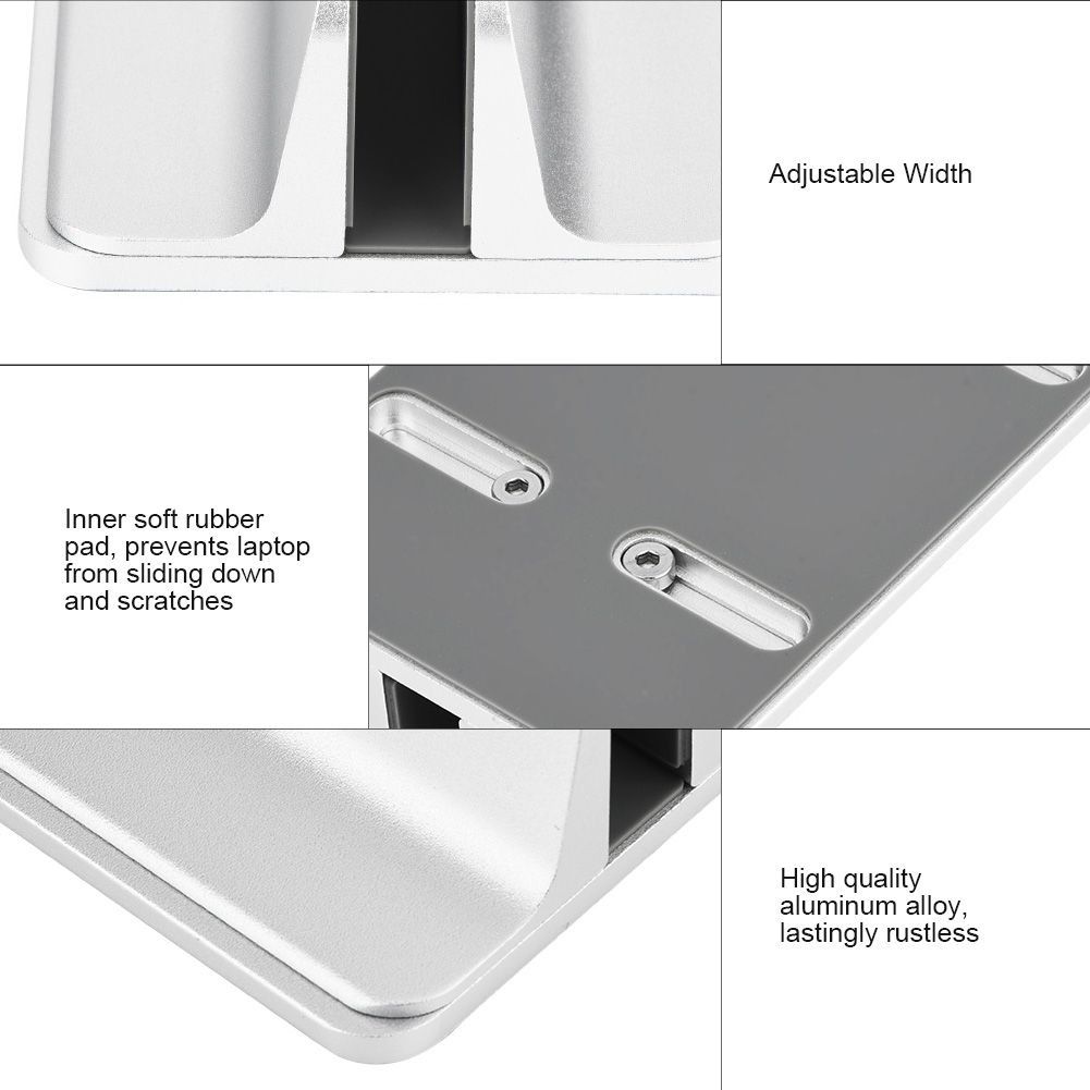 Adjustable Aluminum Vertical Laptop Stand NoteBooks Holder - Image 3