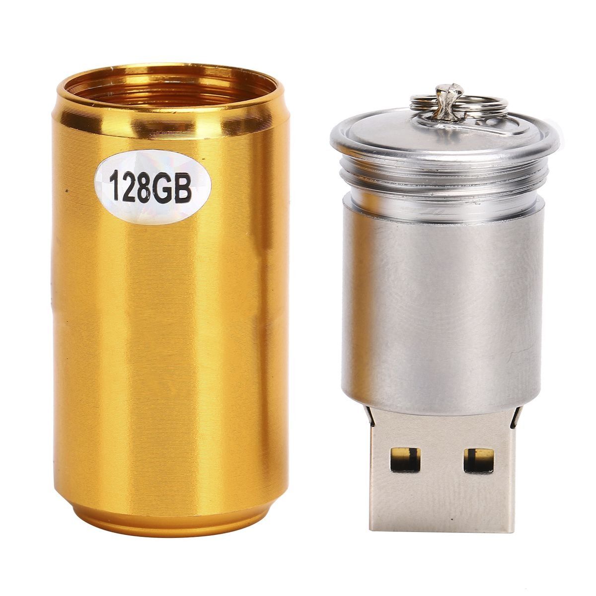 Unique Can Shaped U Disk Fashionable Portable USB Flash Drive Brass Yellow - Image 2
