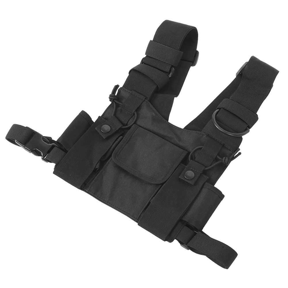 Walkie Talkie Chest Front Pack Pouch Tactics Outdoor Vest Rig Carry Bag - Image 1