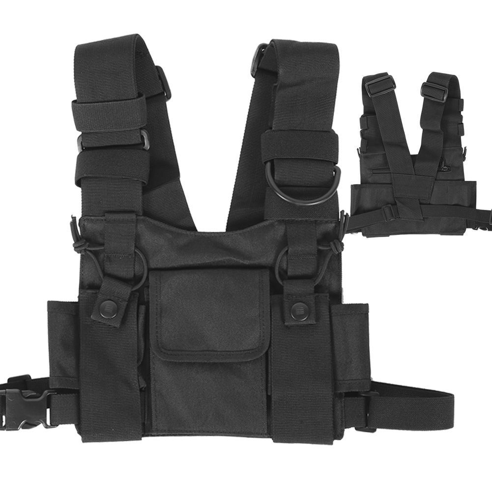 Walkie Talkie Chest Front Pack Pouch Tactics Outdoor Vest Rig Carry Bag - Image 3