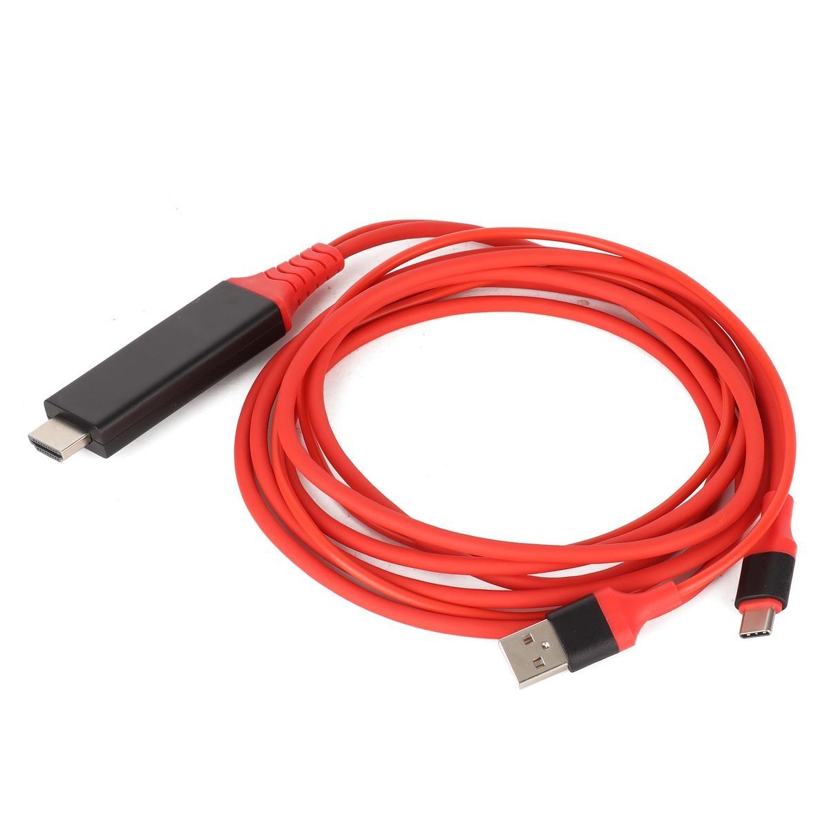 TypeC to HDMI Adapter USB 3.1 Phone to TV Charging Wire(Red ) - Image 1
