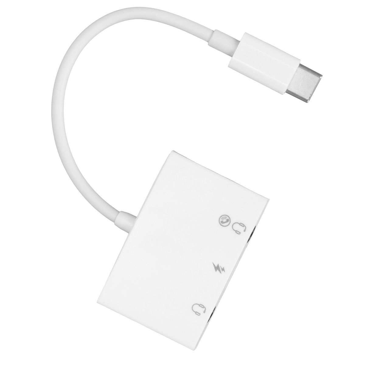 Headphone Splitter 3 in 1 USB to C Transfer Double 3.5mm AUX Audio Headset - Image 1