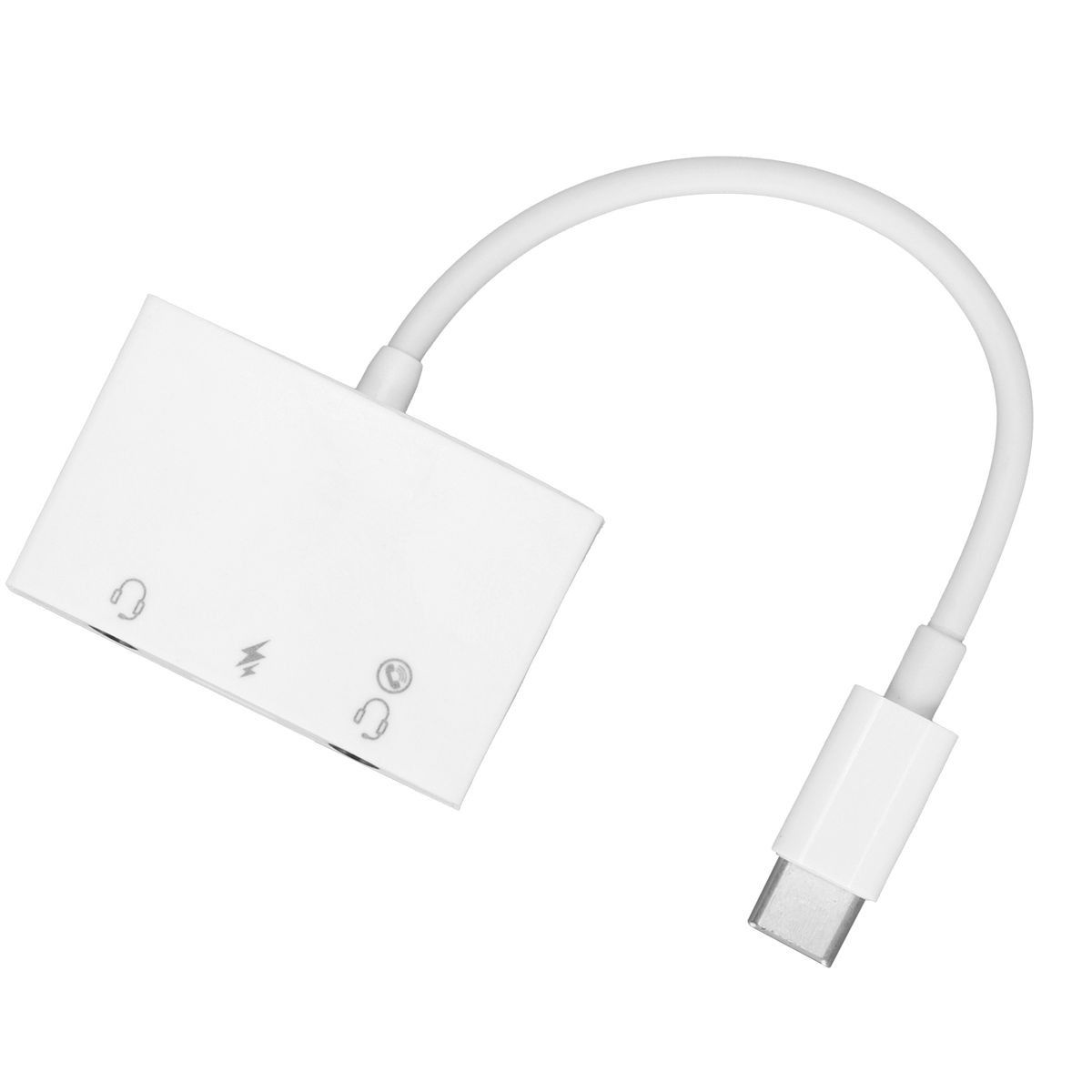 Headphone Splitter 3 in 1 USB to C Transfer Double 3.5mm AUX Audio Headset - Image 3