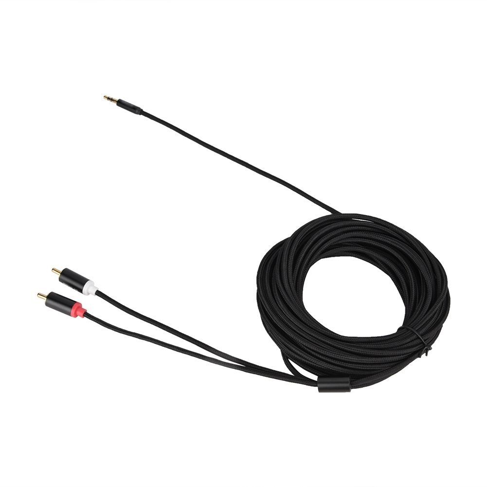 3.5mm Audio Plug to 2RCA Gold Plated Microphone for Mobile Phone 10M - Image 1