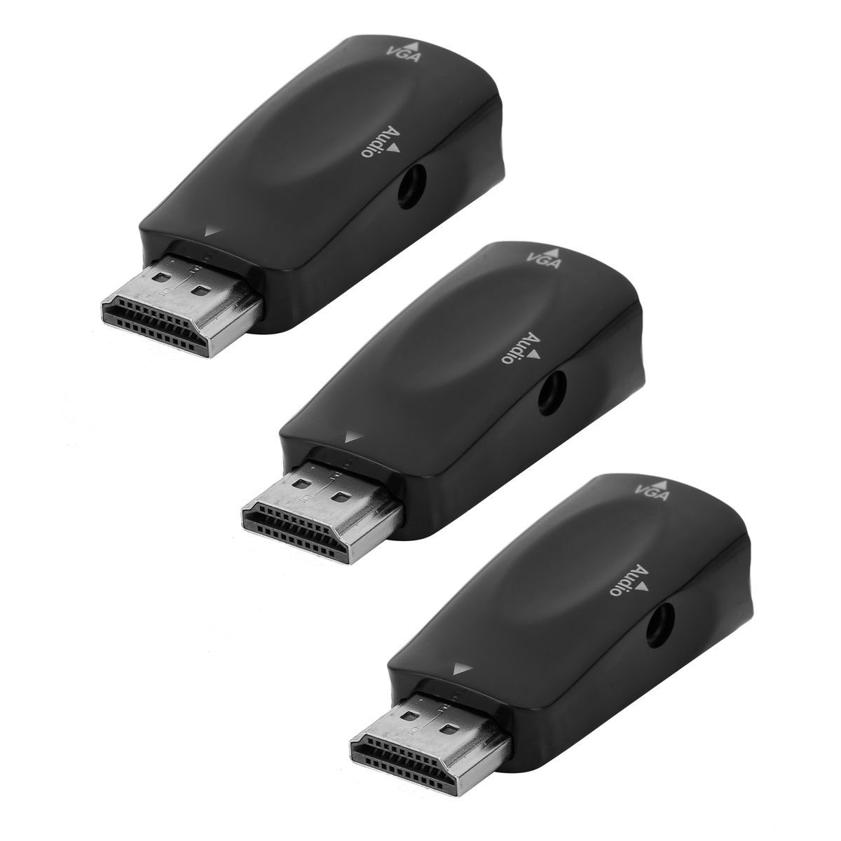 3 Sets HDMI Male to VGA Female Adapter 1080P Video Adapter with Audio Outpu - Image 1