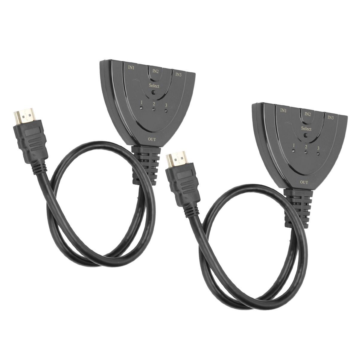 2Pcs HDMI Splitter 3 Port 4Kx2K MultiFunctional Hub Box Switcher for LCD HD - Image 2