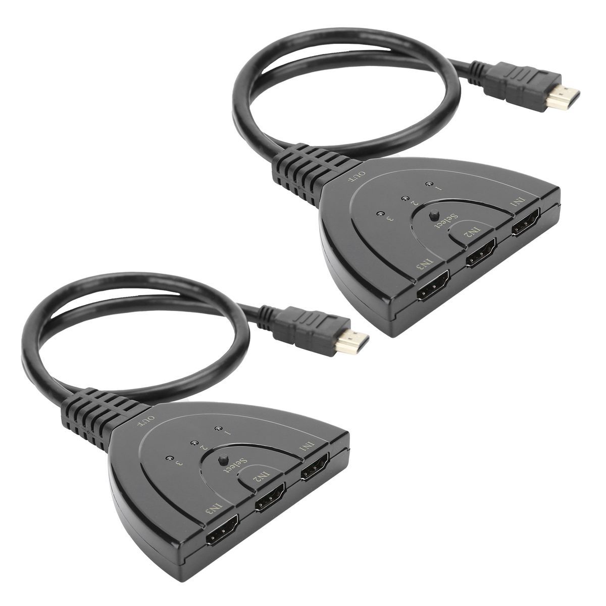 2Pcs HDMI Splitter 3 Port 4Kx2K MultiFunctional Hub Box Switcher for LCD HD - Image 3