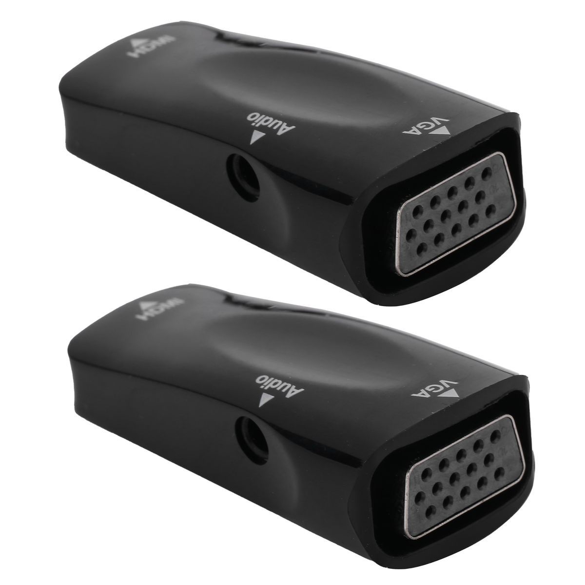 2pcs 1080P Video Adapter HDMI Female to VGA Female with 3.5mm Audio Output - Image 1