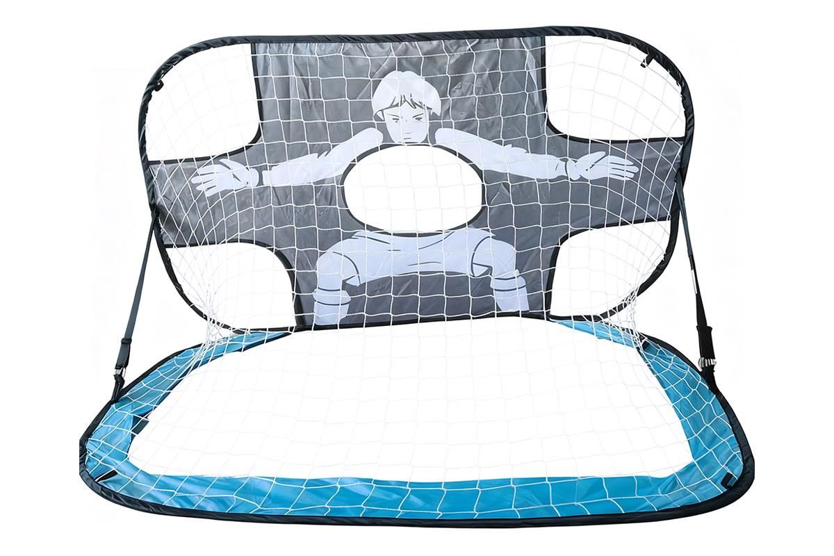 2 in 1 Portable Foldable Soccer Goal with Detachable Target - Blue - Image 3