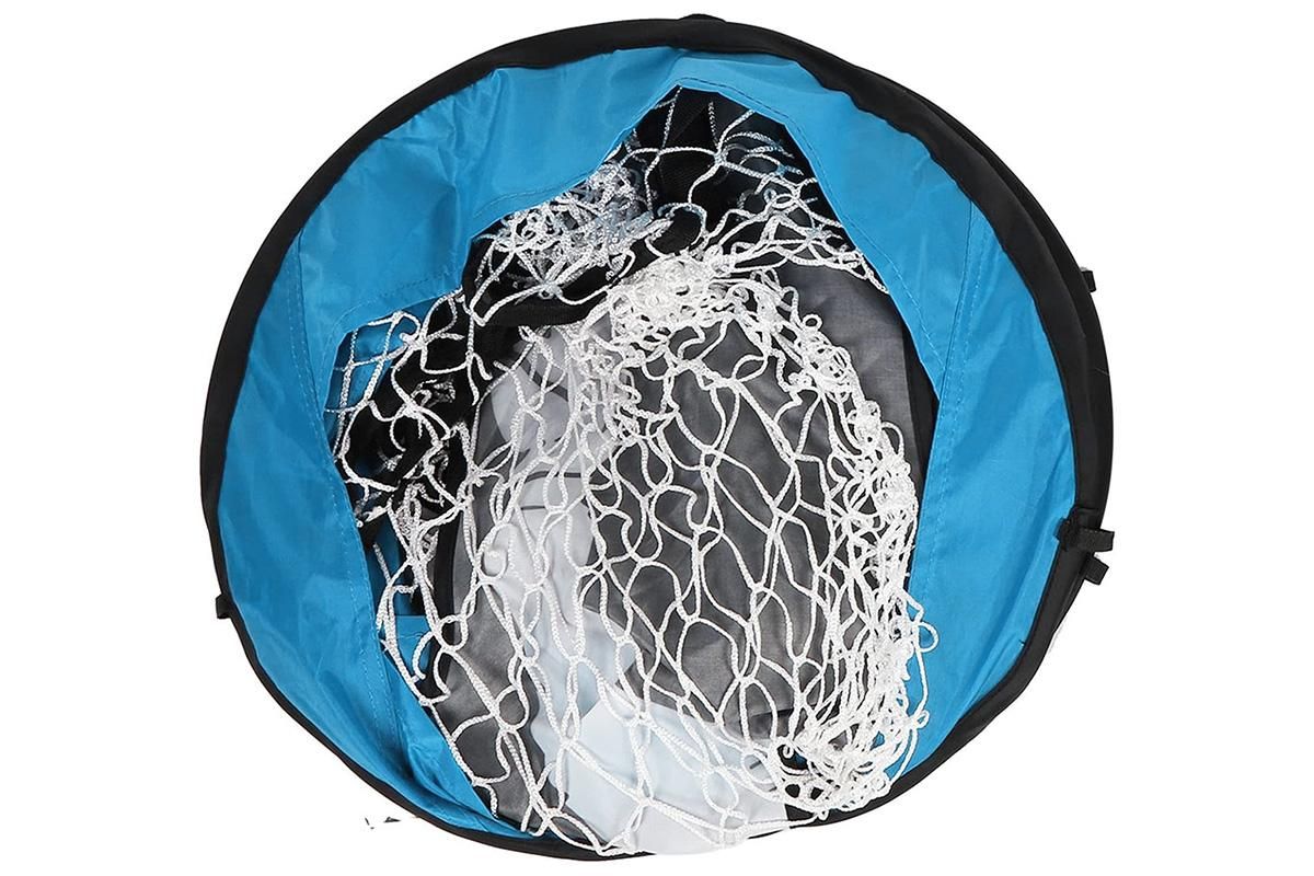 2 in 1 Portable Foldable Soccer Goal with Detachable Target - Blue - Image 4