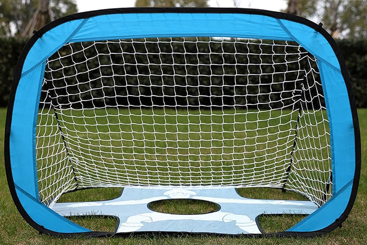 2 in 1 Portable Foldable Soccer Goal with Detachable Target - Blue - Image 6