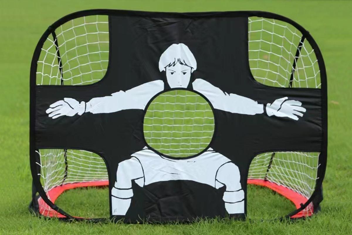 2 in 1 Portable Foldable Soccer Goal with Detachable Target - Red - Image 3
