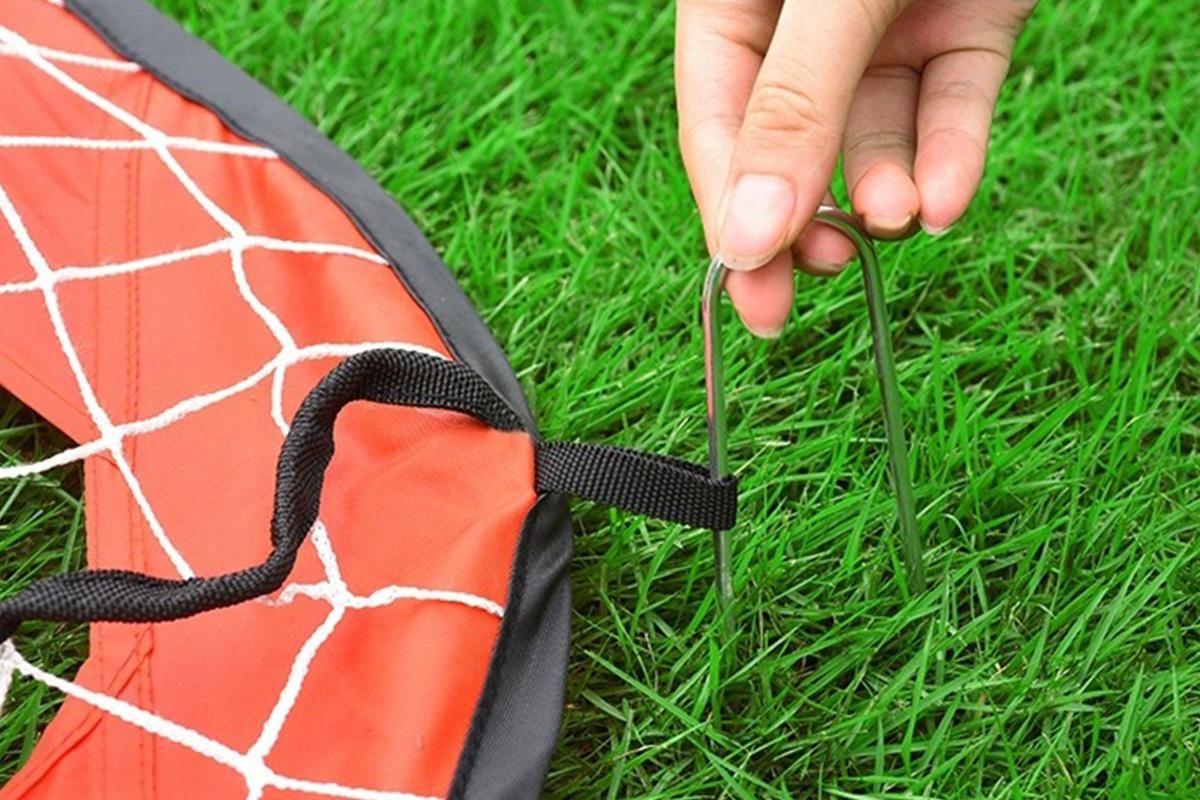 2 in 1 Portable Foldable Soccer Goal with Detachable Target - Red - Image 4