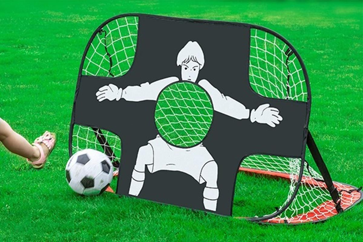 2 in 1 Portable Foldable Soccer Goal with Detachable Target - Red - Image 6