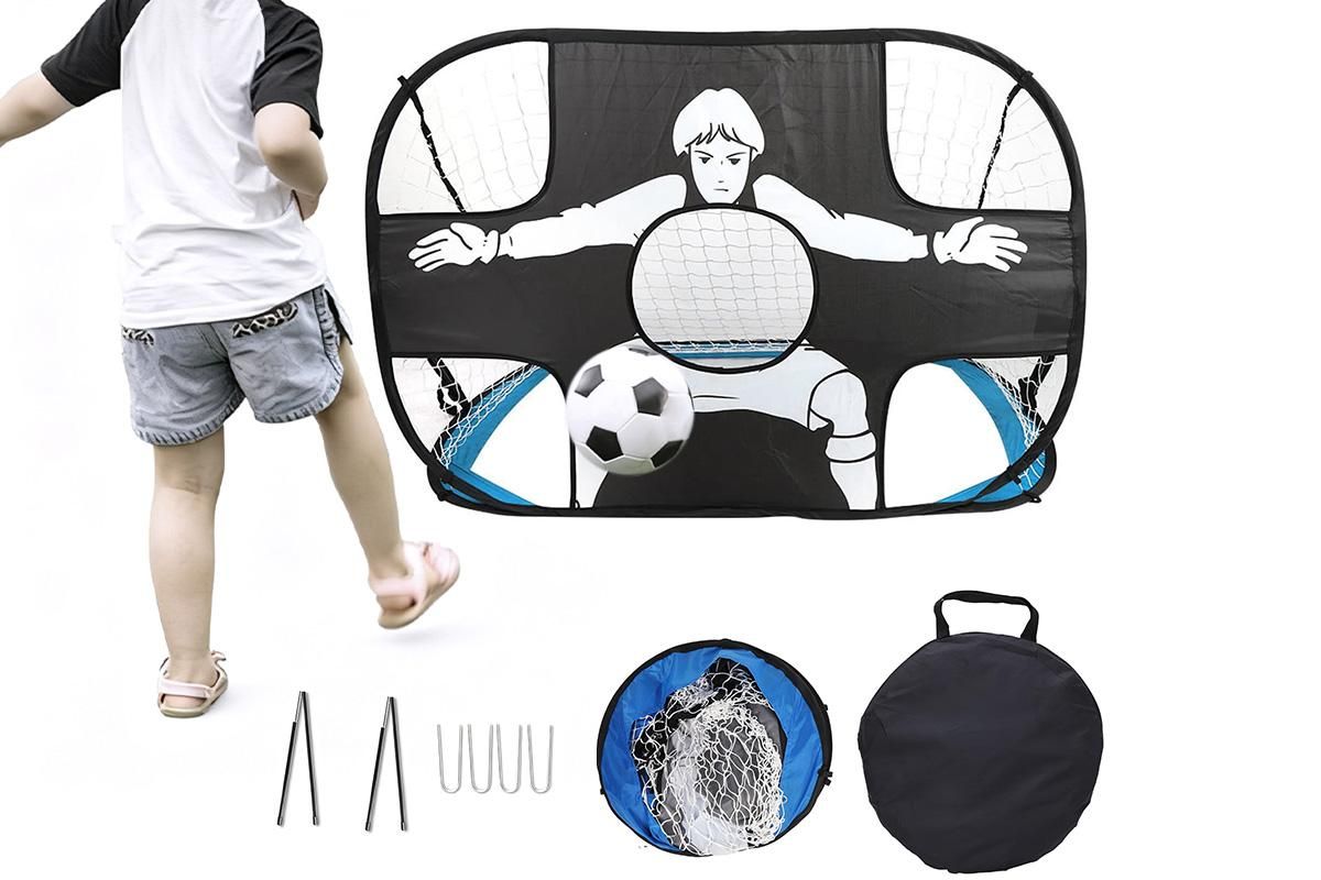 2 in 1 Portable Foldable Soccer Goal with Detachable Target - Red - Image 7
